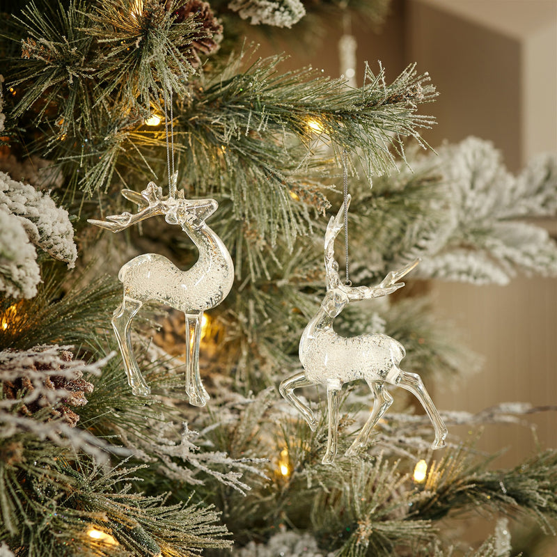 Melrose Clear Bubbled Deer Ornament (Set of 6)
