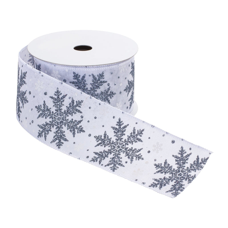 Melrose Glittered Snowflake Ribbon (Set of 2)