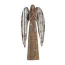 Melrose Rustic Wood Sentiment Angel with Galvanized Metal Wings (Set of 2)