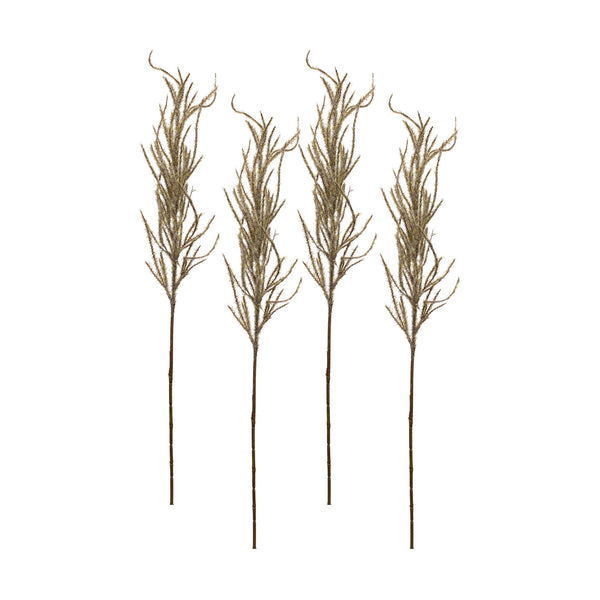 Melrose Flocked Beige Pampas Grass Spray (Set of 4)