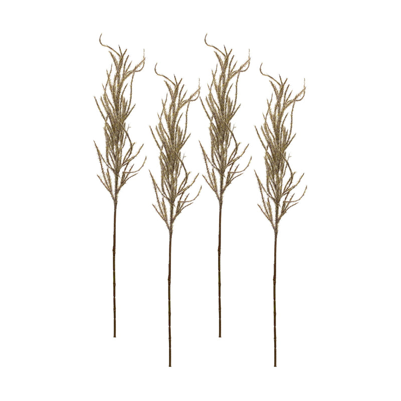 Melrose Flocked Beige Pampas Grass Spray (Set of 4)