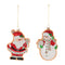 Melrose Glass Santa and Snowman Cookie Ornament (Set of 12)