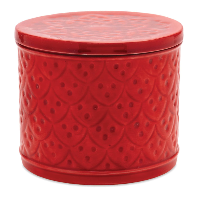Melrose Red Metal Container with Lid (Set of 2)