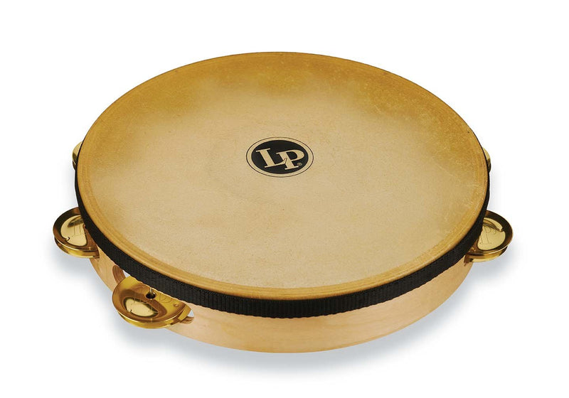 Latin Percussion LP383-BR Pro 10" Single Row Headed Tambourine - Brass