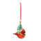 Glass Gnome and Cardinal Bird Ornament (Set of 6)