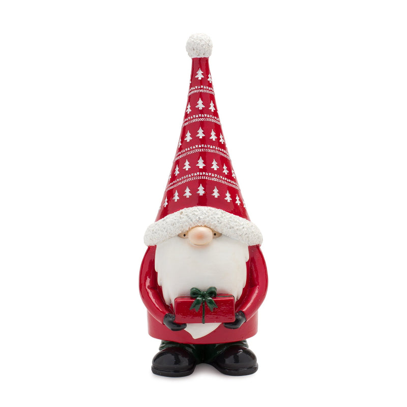 Melrose Stone Holiday Gnome Figurine with Present Accent (Set of 2)