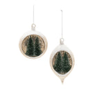 Melrose Mercury Glass Ornament with Pine Trees (Set of 6)
