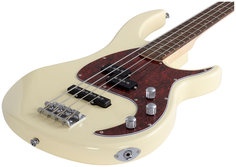 Peavey Milestone 4 Ivory 4-String Electric Bass Guitar with Powerplate