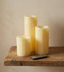 LED Dripping Wax Pillar Candles with Remote (Set of 3)