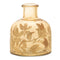 Melrose Foliage Etched Glass Bottle Vase (Set of 2)