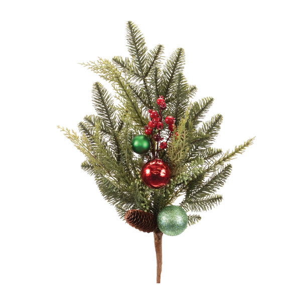 Melrose Pine and Ball Ornament Spray (Set of 2)