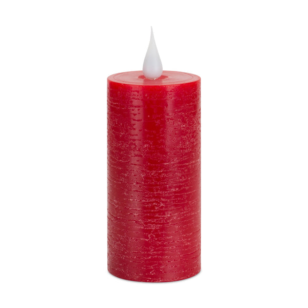 Melrose Red LED Designer Wax Candle with Moving Flame