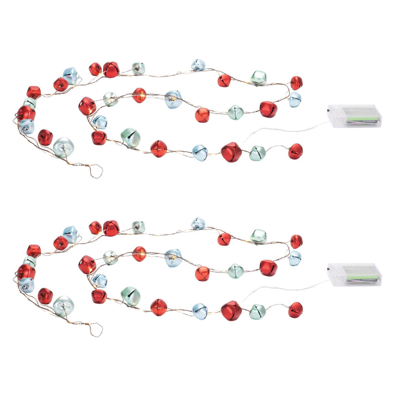 Melrose LED Sleigh Bell Wire Garland (Set of 2)