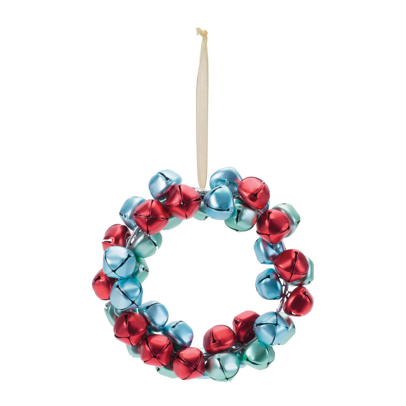 Melrose Metal Sleigh Bell Wreath Ornament (Set of 12)