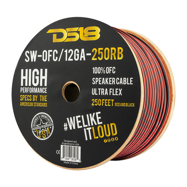 DS18 SW-OFC12GA-250RB 12-Gauge Oxygen-Free Copper Speaker Wire – 250 Feet