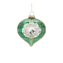 Melrose Vintage-Inspired Green Reflector Glass Ornaments – Set of 12