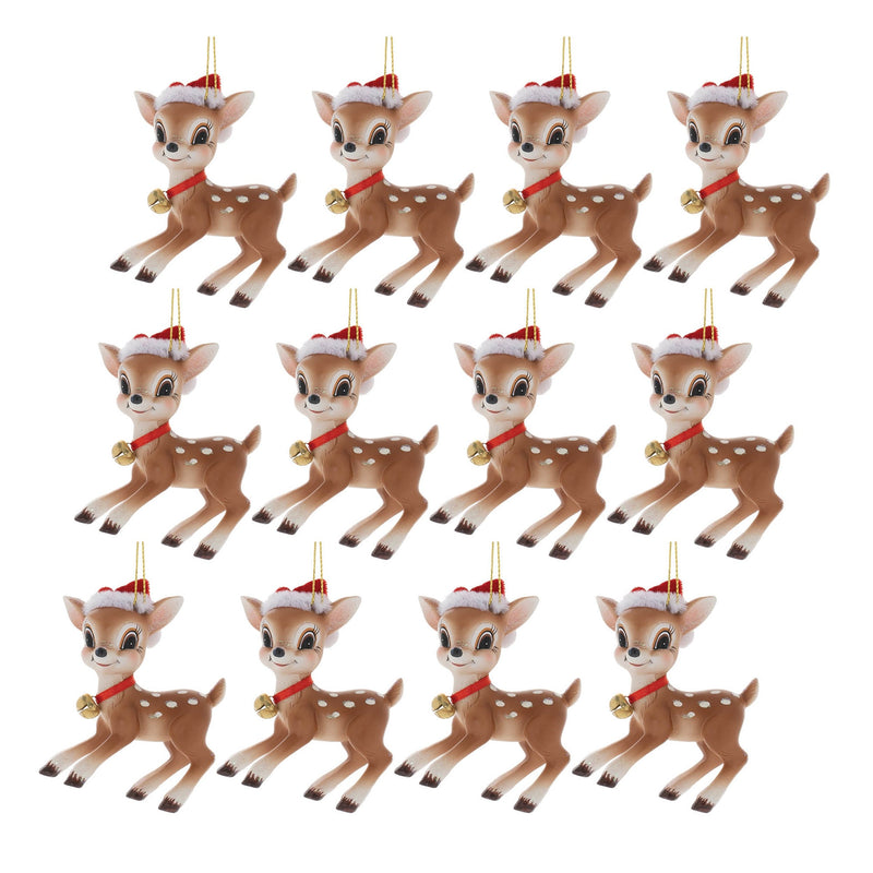 Melrose Santa's Reindeer Ornament (Set of 12)