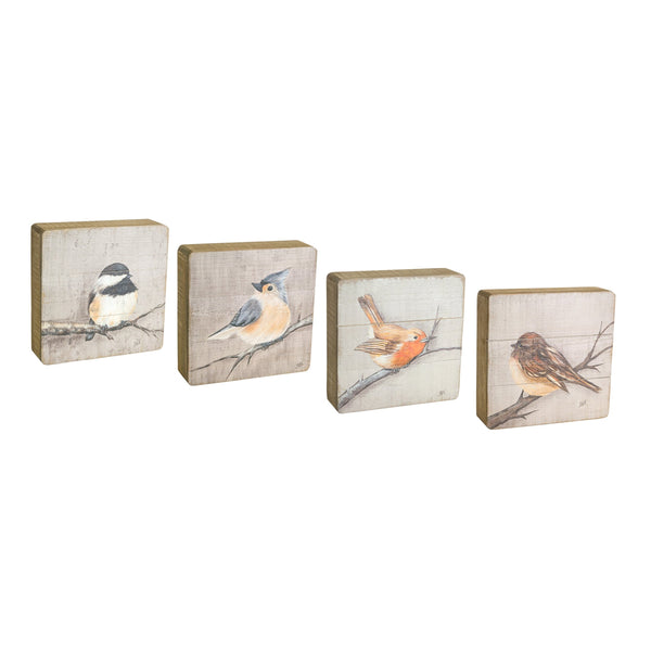 Melrose Rustic Wood Bird Plaque Wall Decor, Rustic, Wood
