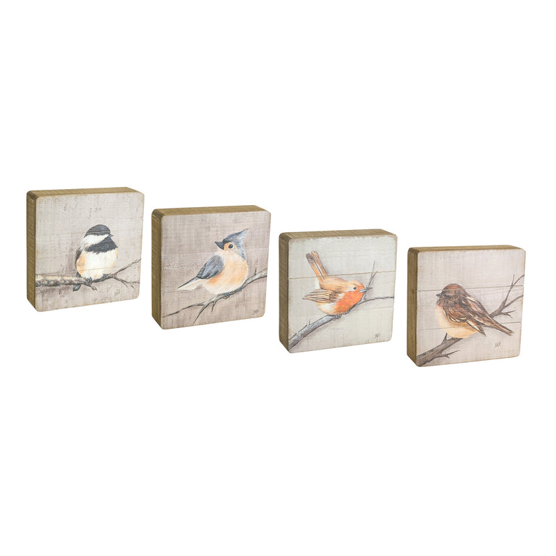 Melrose Rustic Wood Bird Plaque Wall Decor, Rustic, Wood