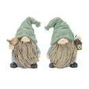 Melrose Stone Garden Gnome Figurine with Bird and Lantern Accent (Set of 4)