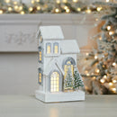 Melrose LED Flocked Wooden House 14.5"H