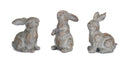 Melrose Washed Stone Garden Rabbit Figurine (Set of 6)