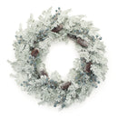 Melrose Flocked Pine Cedar Berry Wreath 24"D