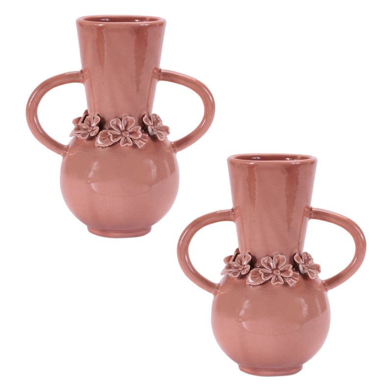 Melrose Storeware Vase with Floral Accent (Set of 2)