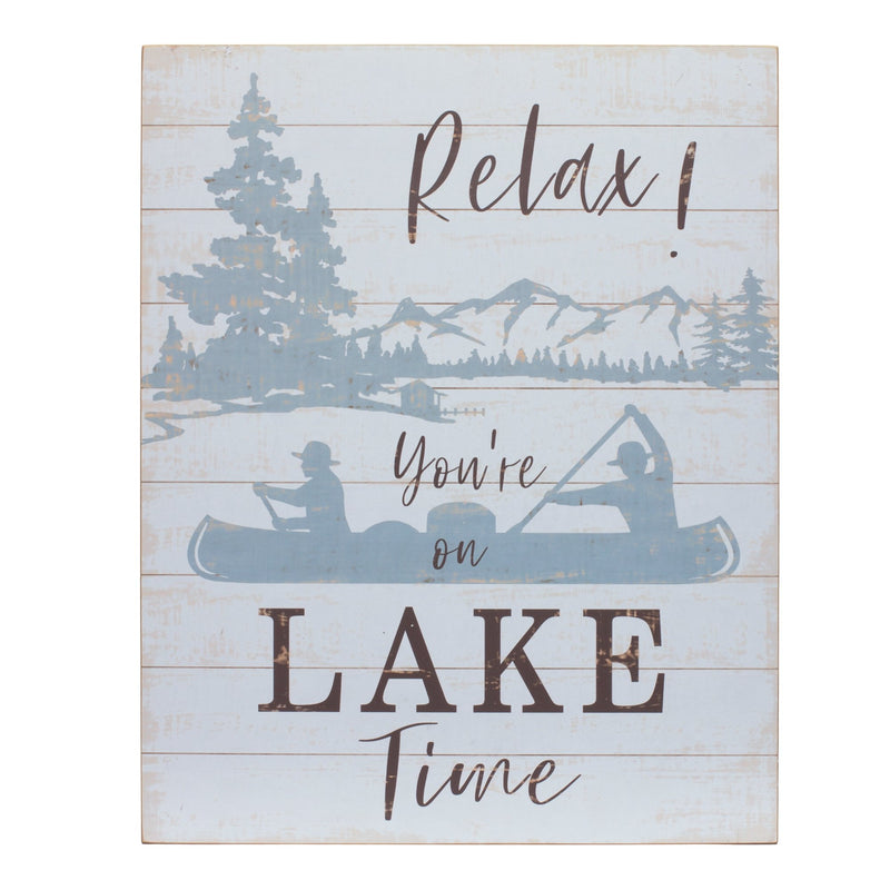Melrose Wooden Lake Life Sentiment Sign Wall Decor, Rustic, Wood