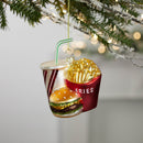 Melrose Glass Burger and Fries Meal Ornament (Set of 4)