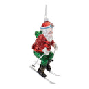 Melrose Glass Skiing Santa Oranment (Set of 6)