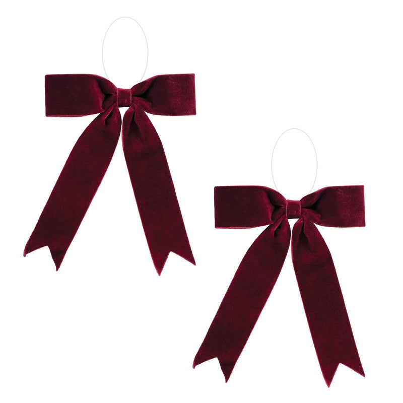 Melrose Burgandy Red Holiday Bow (Set of 2)