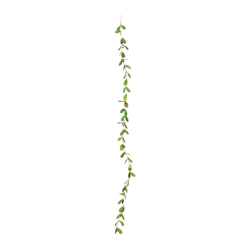 Melrose Fabric Mistletoe String Garland (Set of 2)