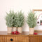 Melrose Frosted Holiday Pine Tree in Paper Pot (Set of 4)