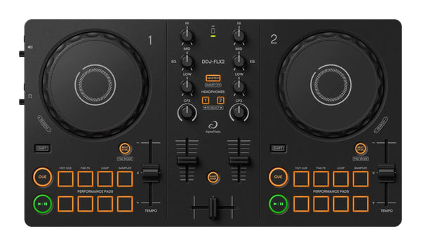 AlphaTheta DDJ‑FLX2 Compact 2‑Channel DJ Controller USB & Bluetooth