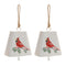 Melrose Metal Cardinal Bird Bell Ornament (Set of 2)