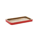 Melrose Red Trimmed Wooden Tray (Set of 2)