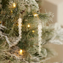 Melrose Dripping Glass Icicle Drop Ornament (Set of 12)