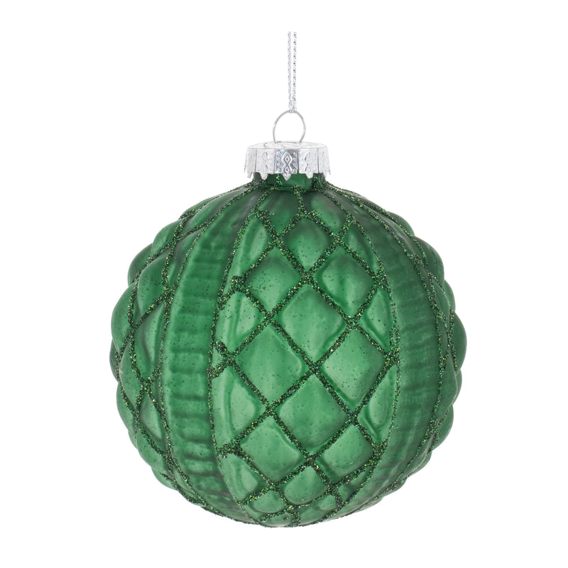 Melrose Glitter Frosted Glass Ball Ornament (Set of 12)