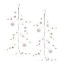 Melrose Wood Bead and Puff Ball Garland (Set of 2)