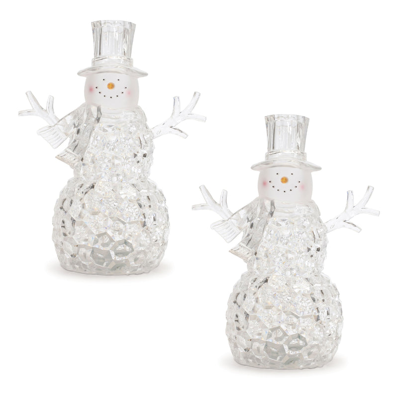 Melrose LED Snowman Snow Globe (Set of 2)