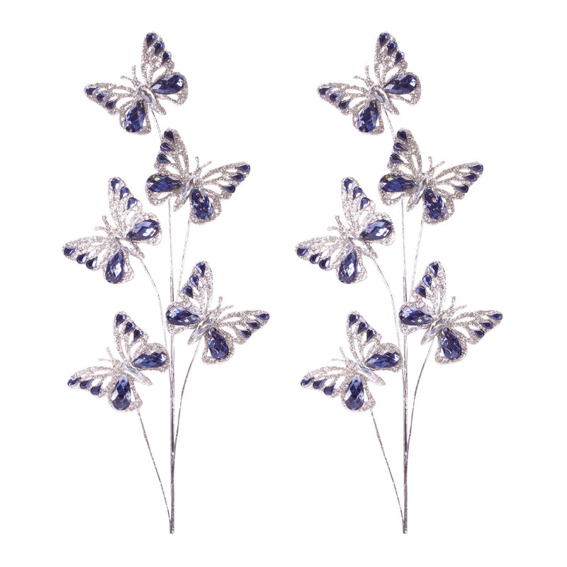 Melrose Jeweled Butterfly Spray (Set of 2)