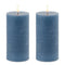 Melrose FIA Wick Blue Pillar Candle (Set of 2)