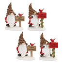 Melrose Pinecone Santa Gnome with Cardinal Bird (Set of 4)