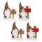 Melrose Pinecone Santa Gnome with Cardinal Bird (Set of 4)