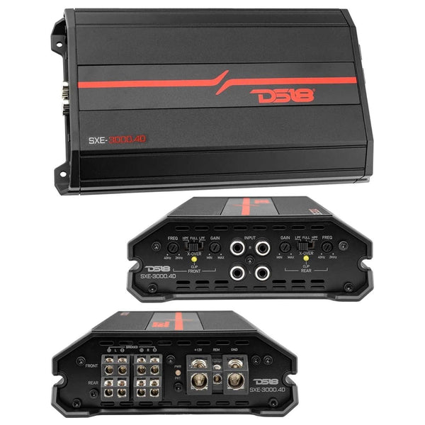 DS18 SXE-3000.4D/BK 4-Channel 1280W RMS Amplifier - Black
