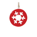 Melrose Red Wood Snowflake Cut-Out Ornament (Set of 12)