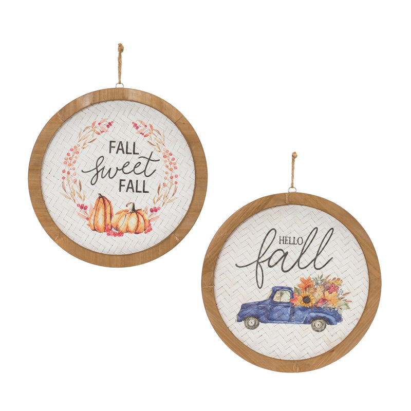 Melrose Fall Harvest Plaque (Set of 2)