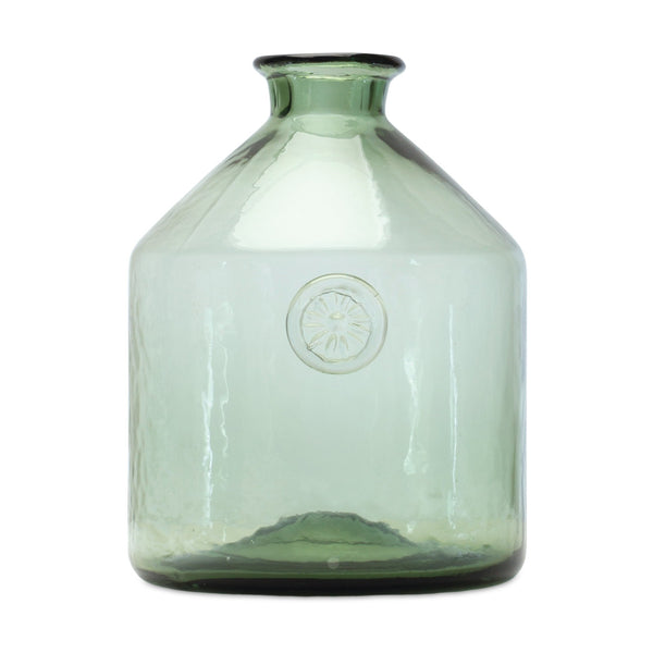 Melrose Sage Glass Bottle Neck Vase 9"H