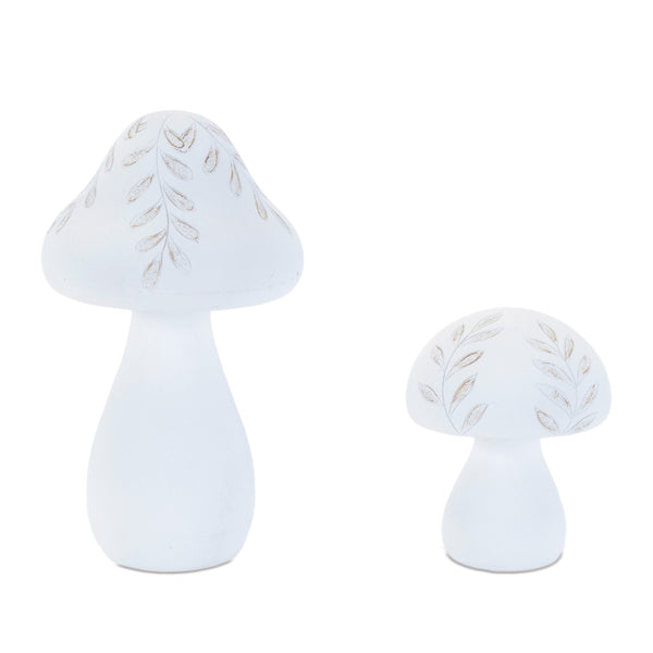 Melrose Etched Mushroom Decor (Set of 2)